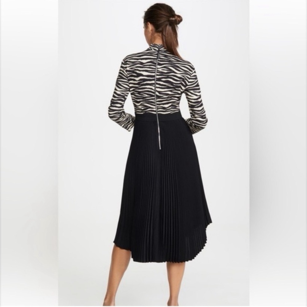 A.L.C. Zebra Print pleated Dress. S - Picture 3 of 16